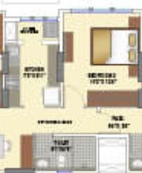 Floor plan of 1 BHK 388 Sq. Ft. Apartment in Runwal Elina Wing C, Mumbai