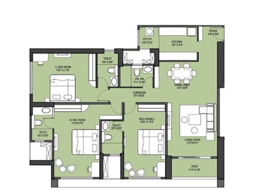  3 BHK Apartment at Runwal Nirvana, Parel – for Rent