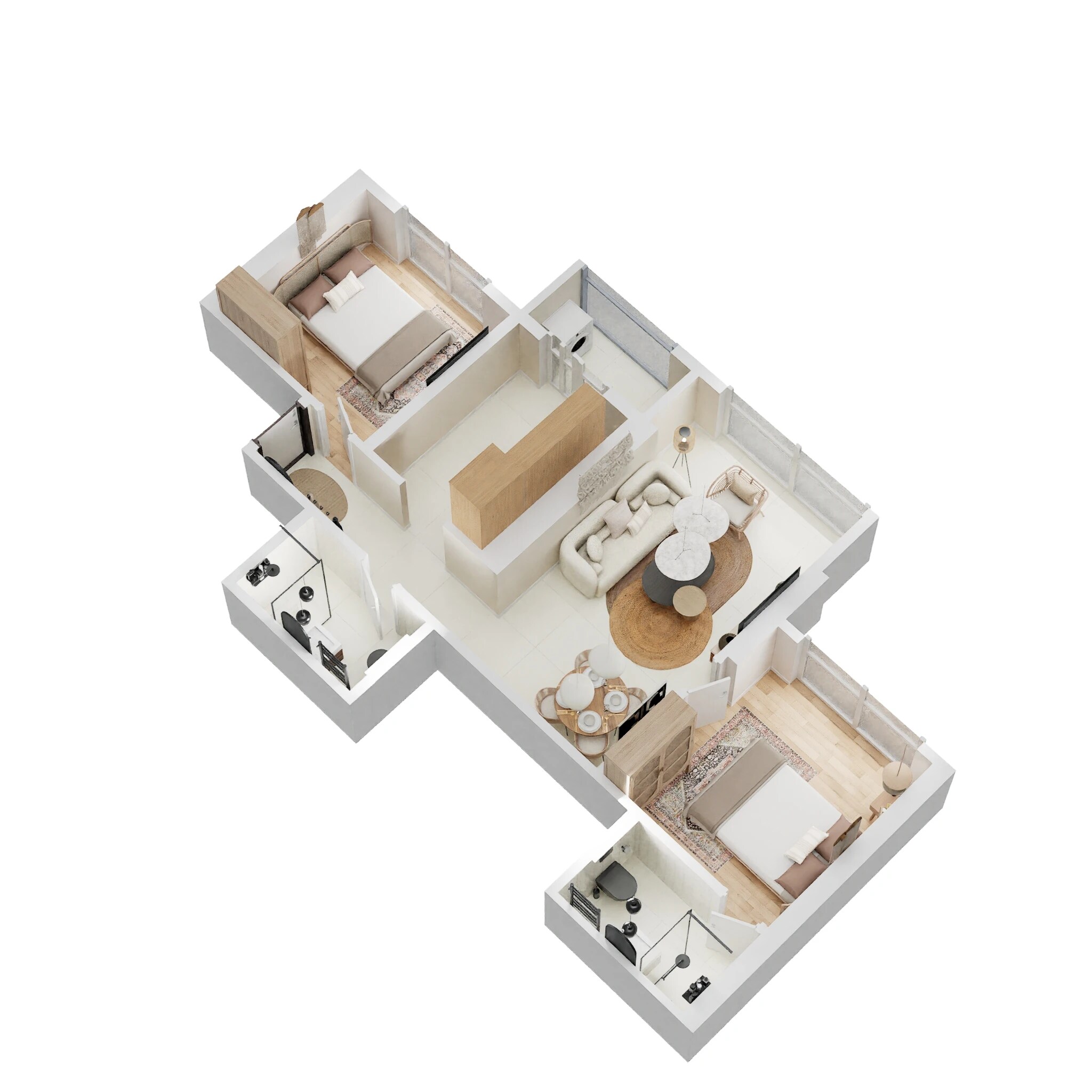 2 BHK 606 Sq. Ft. Apartment