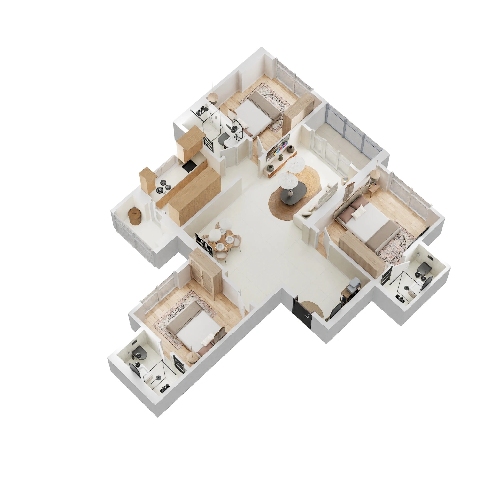 3 BHK 1005 Sq. Ft. Apartment