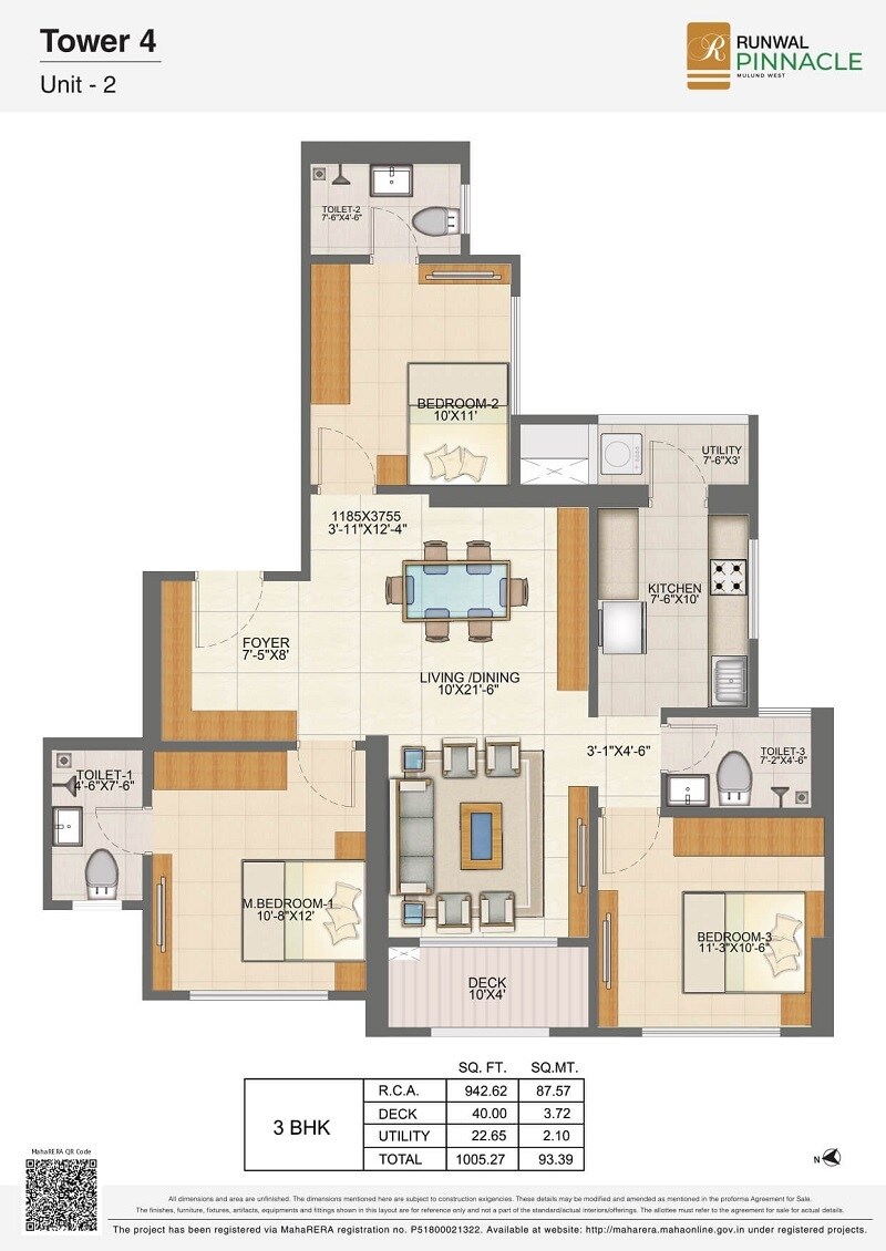 Other, runwal-pinnacle 3 Bedroom 1005 Sq.Ft. Apartment In Mulund West Mumbai 9609029