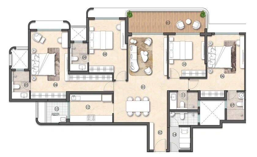  4 BHK Apartment at Runwal Raaya, Worli – for Sale