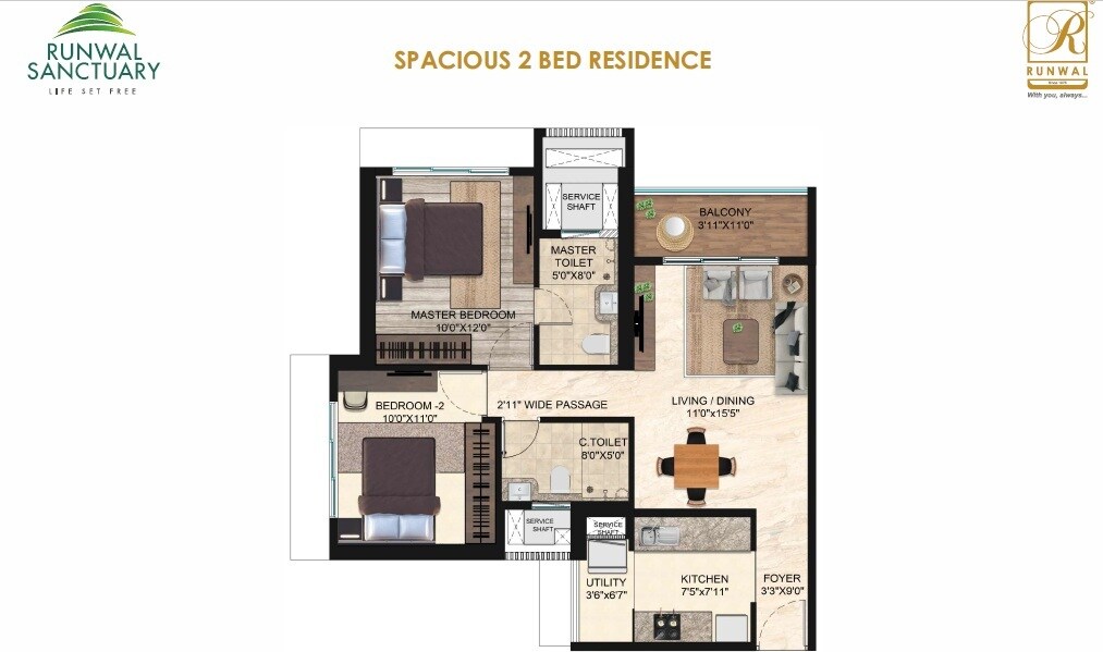 2 BHK 643 Sq. Ft. Apartment