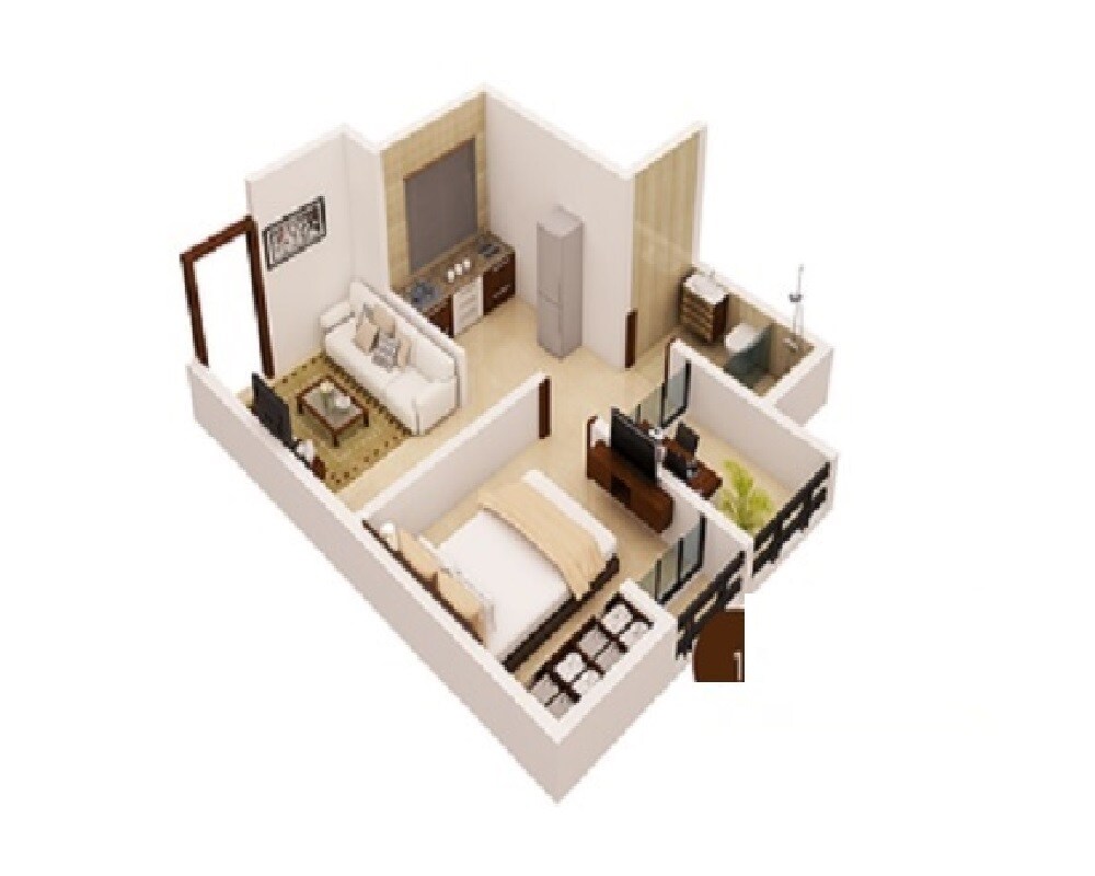 1 BHK 418 Sq. Ft. Apartment