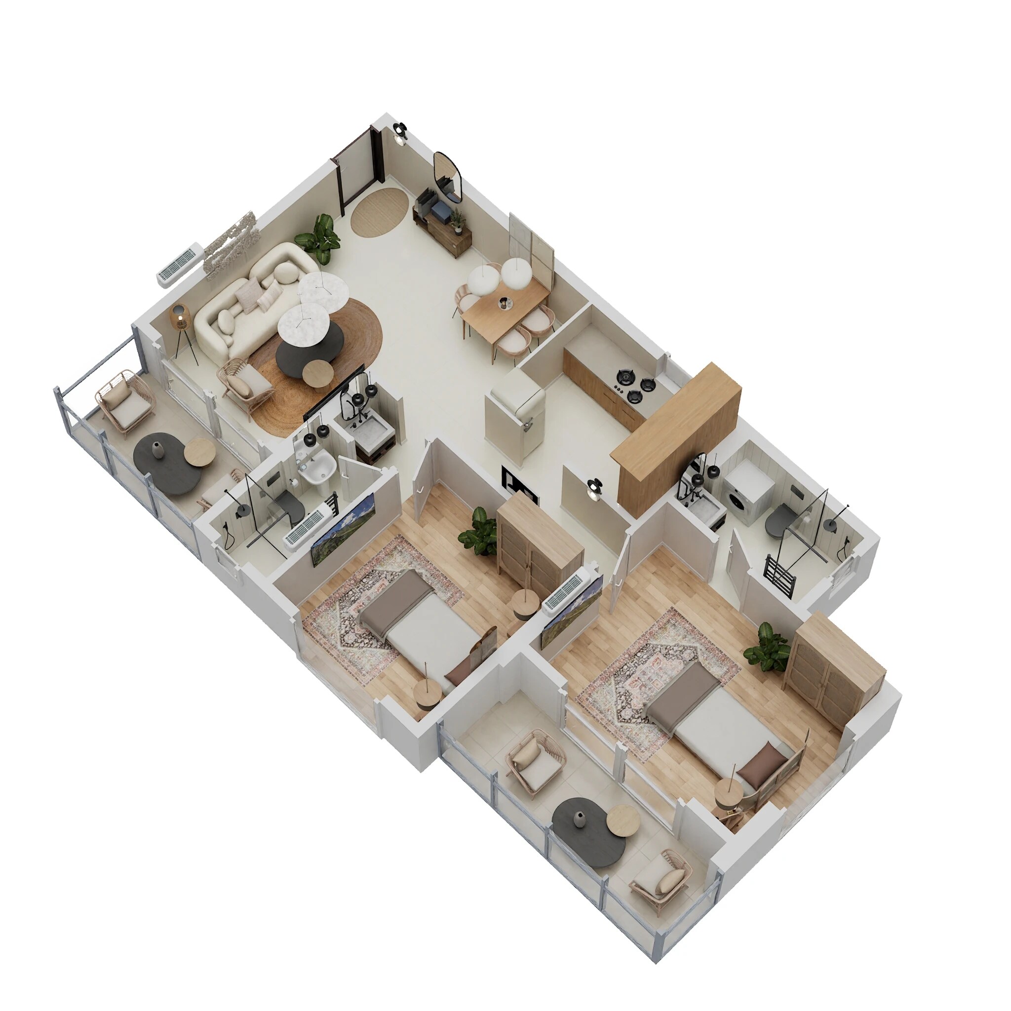 Floor plan of 2 BHK 799 Sq. Ft. Apartment in Ruparel Celestia, Mumbai