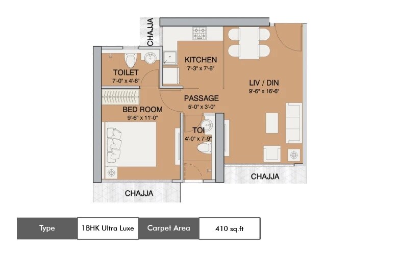 Other, ruparel-millennia 1 Bedroom 410 Sq.Ft. Apartment In Parel Mumbai 6828647