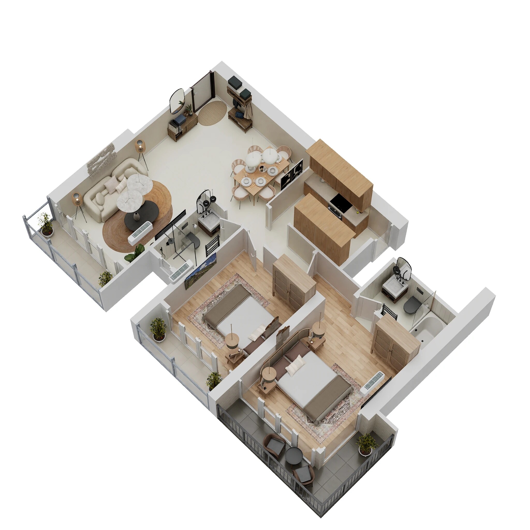 Floor plan of 2 BHK 650 Sq. Ft. Apartment in Ruparel Mumbai XL, Mumbai