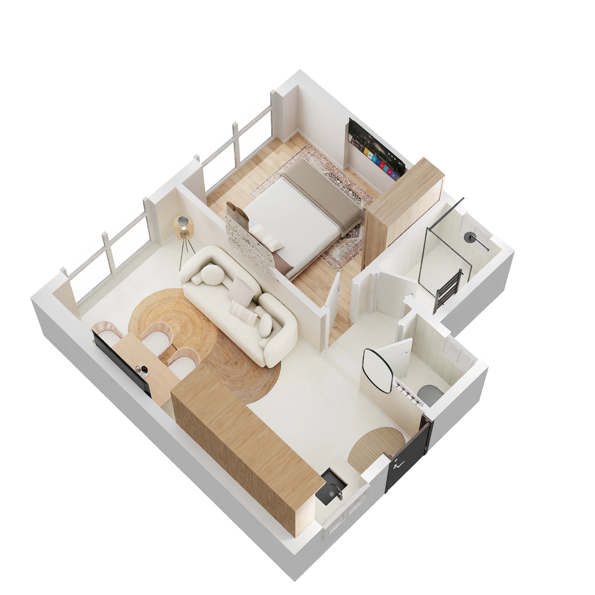 Floor plan of 1 BHK 425 Sq. Ft. Apartment in Ruparel Premia, Mumbai