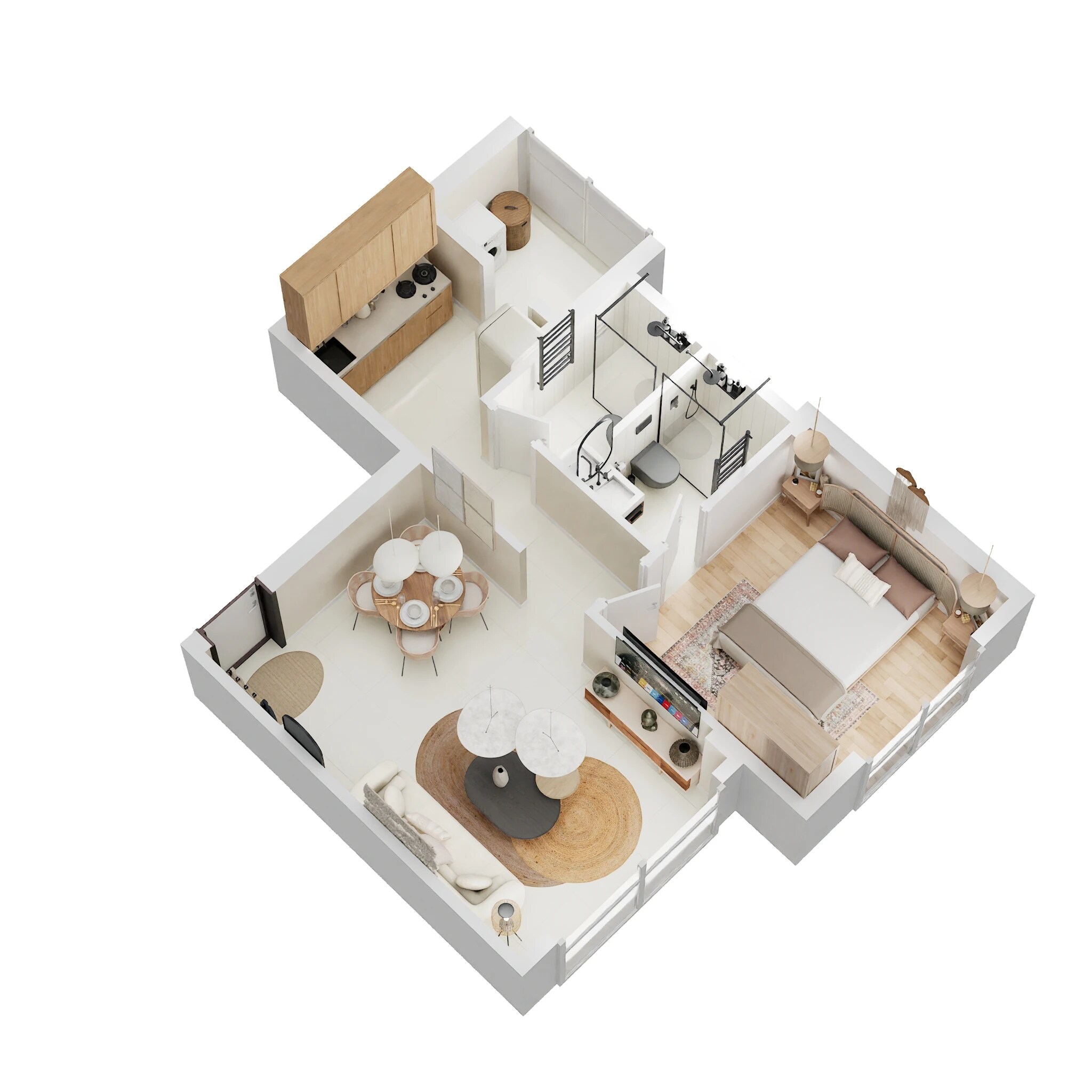 Floor plan of 1 BHK 458 Sq. Ft. Apartment in Ruparel Premia, Mumbai