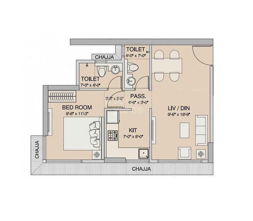 Other, ruparel-pristine 1 Bedroom 444 Sq.Ft. Apartment In Ghatkopar East Mumbai 8236012