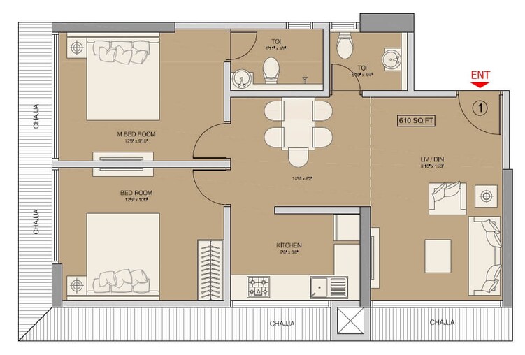 ruparel regalia apartment 2bhk 1005sqft 1