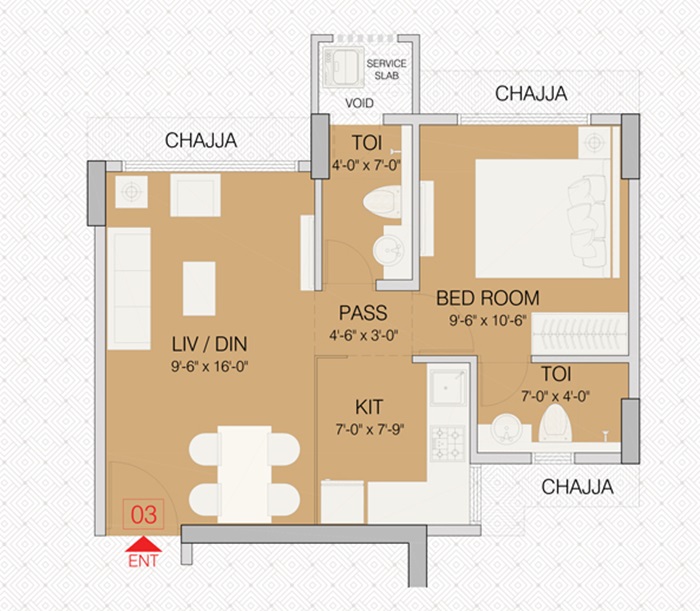 1 BHK 390 Sq. Ft. Apartment in Ruparel Urbana