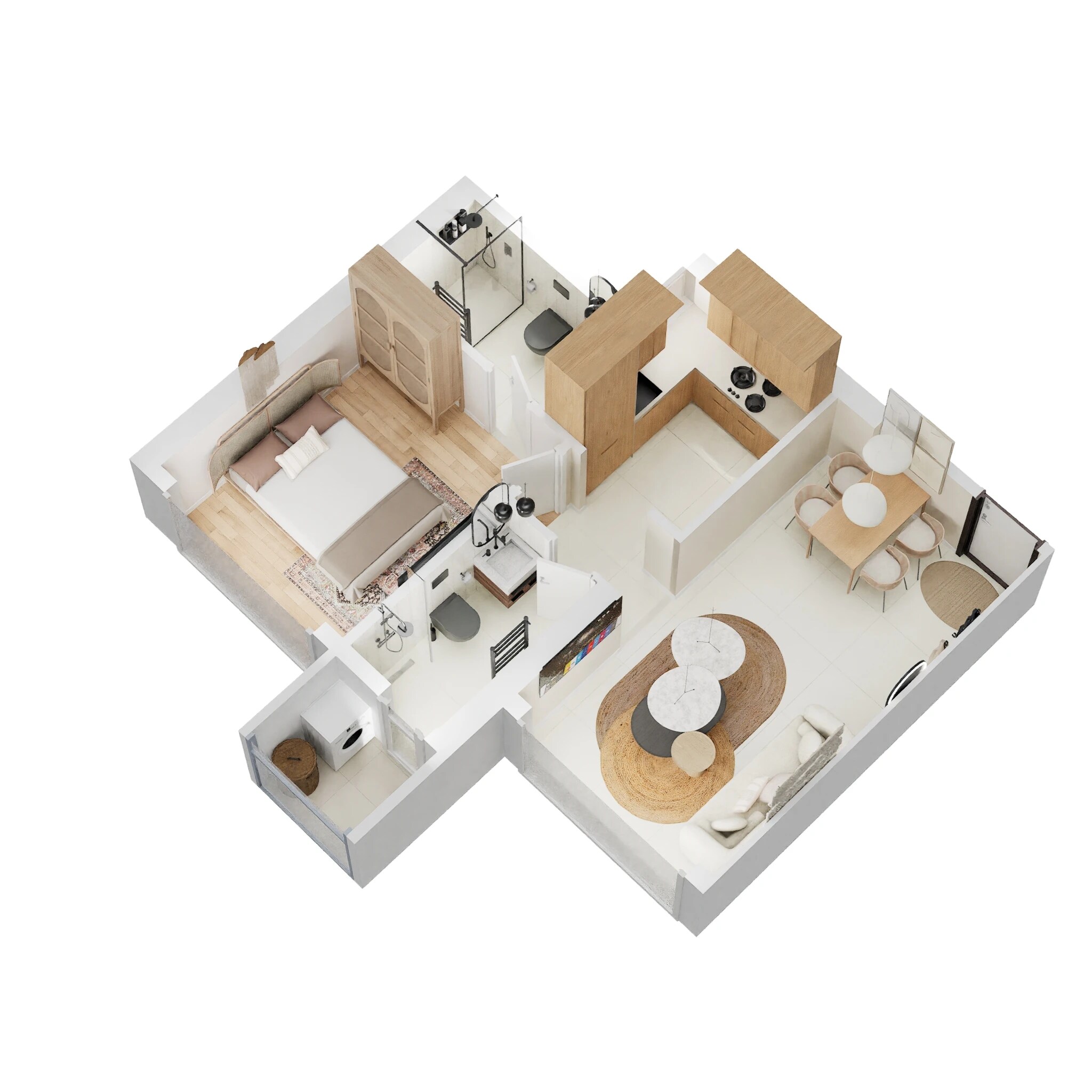 Floor plan of 1 BHK Apartment - 424 sq. ft. in Ruparel Vivanza, Mumbai
