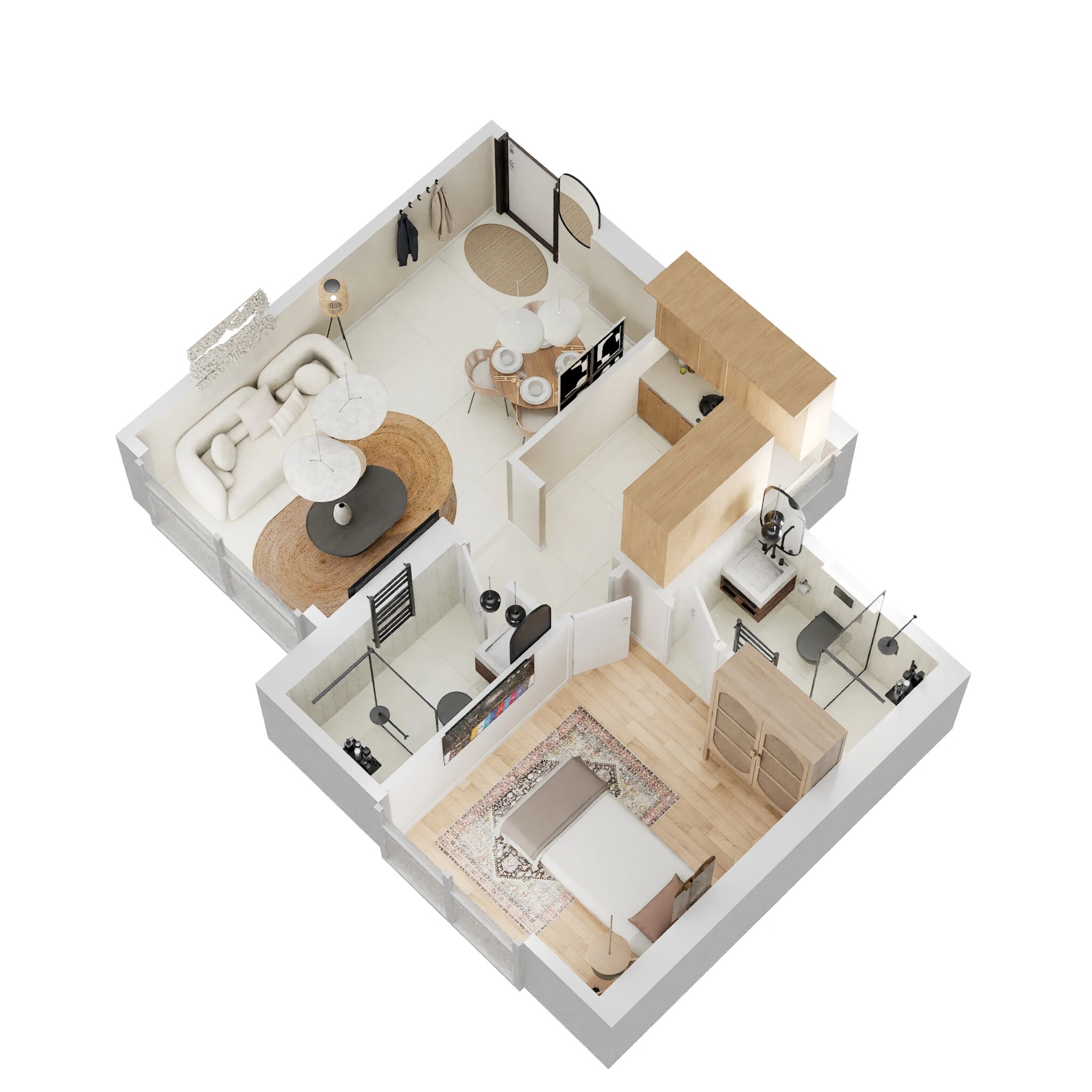 Floor plan of 1 BHK Apartment - 430 sq. ft. in Ruparel Vivanza, Mumbai