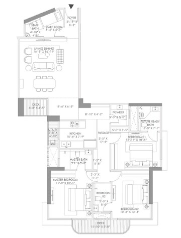 3 BHK Apartment at Rustomjee 180 Bayview, Matunga West – for Sale