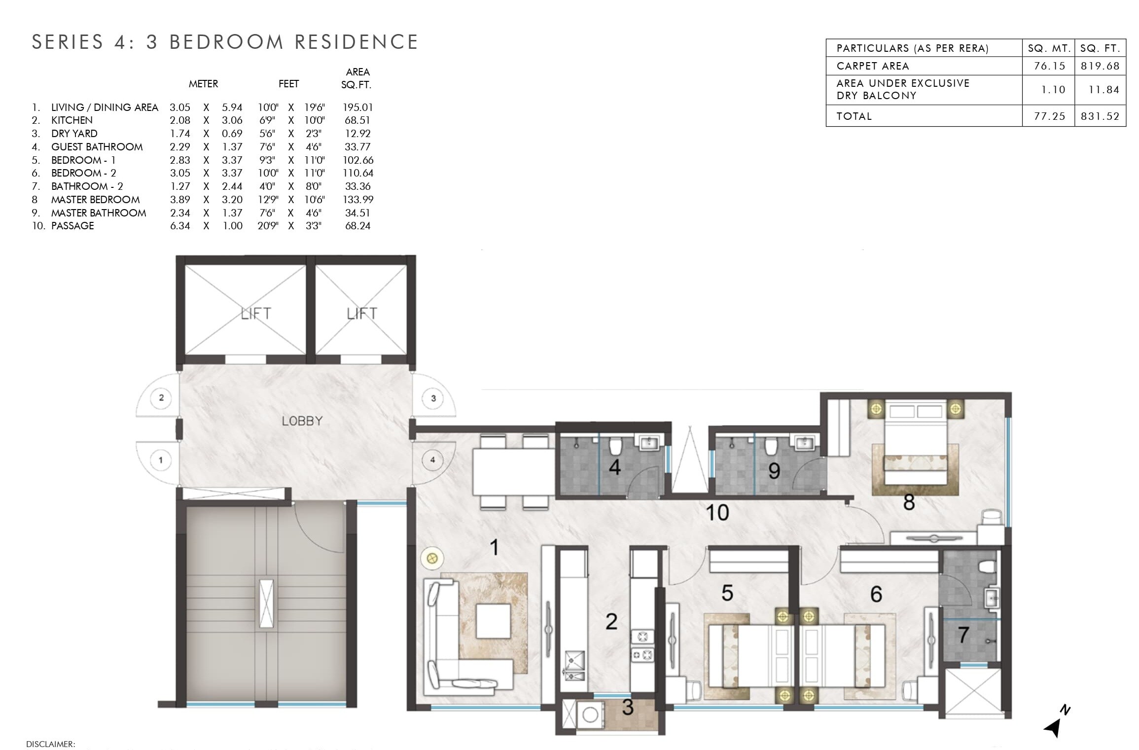  3 BHK Apartment at Rustomjee Aden, Bandra East – for Sale