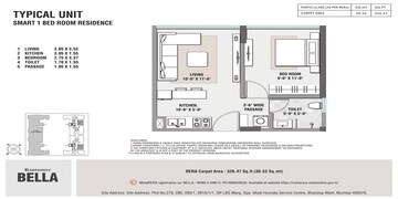 1 BHK Apartment at Rustomjee Bella Phase 1, Sadan Wadi – for Rent