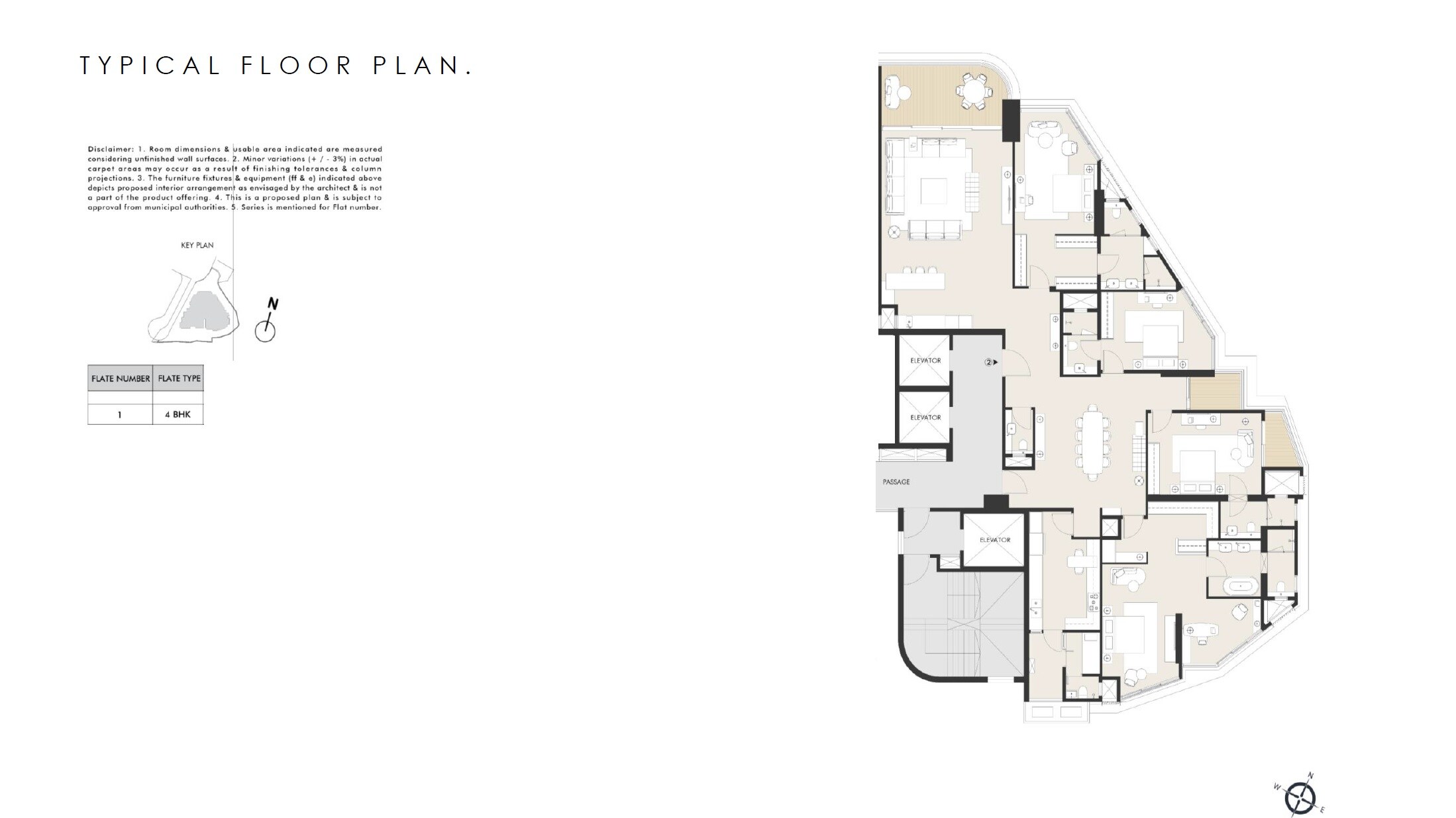 4 BHK 3100 Sq. Ft. Apartment