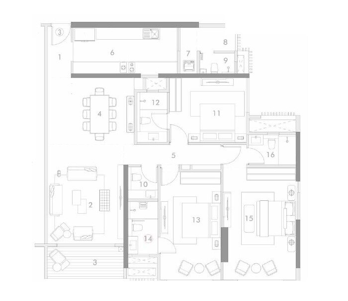 Other, rustomjee-crescent 3 Bedroom 1417 Sq.Ft. Apartment In Pali Hill Mumbai 8933185