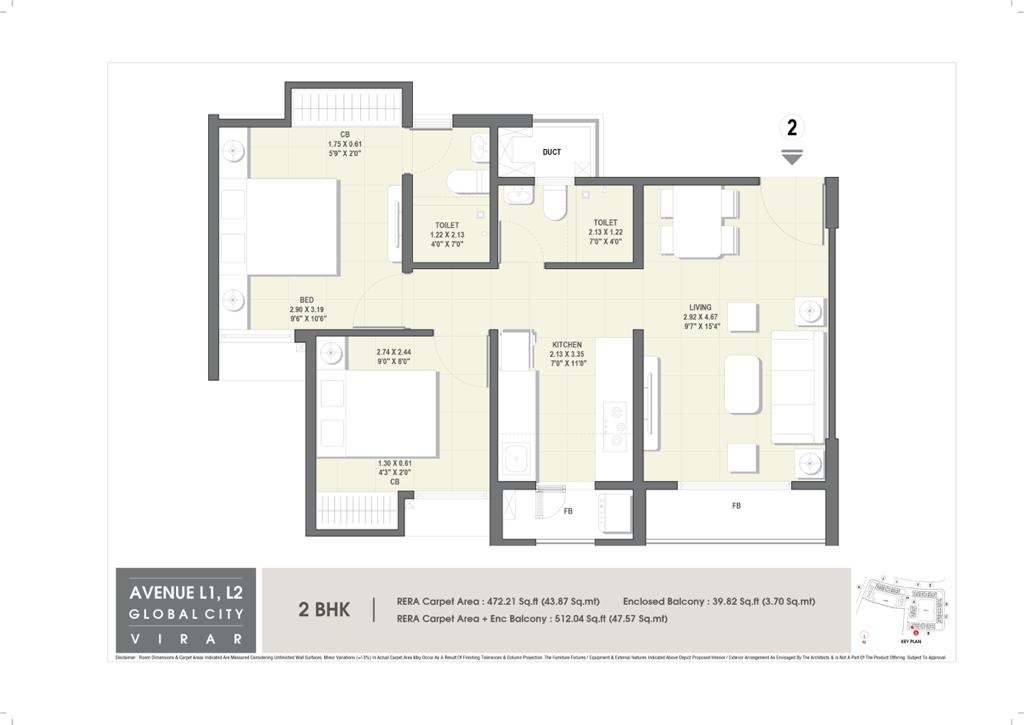 2 Bhk 512 Sq Ft Apartment For Sale In Rustomjee Global City At Rs 46 07 L Mumbai