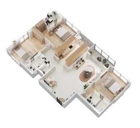 3 BHK 1326 Sq. Ft. Apartment in Rustomjee Ocean Vista