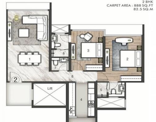 Other, rustomjee-paramount 2 Bedroom 777 Sq.Ft. Apartment In Khar West Mumbai 8802151