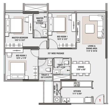  3 BHK Apartment at Rustomjee Paramount F Wing, Vithaldas Nagar – for Rent