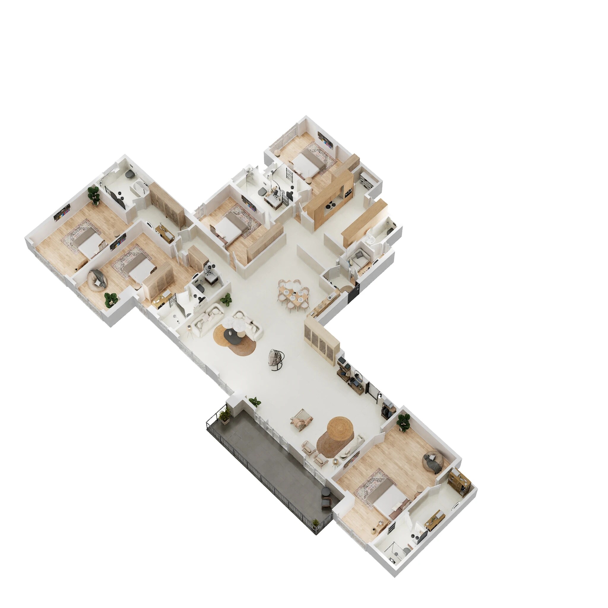 Floor plan of 5 BHK 3284 Sq. Ft. Apartment in Rustomjee Parishram, Mumbai