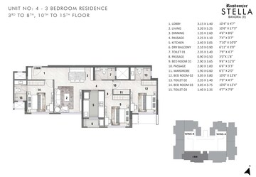  3 BHK Apartment at Rustomjee Stella, Bandra East – for Sale