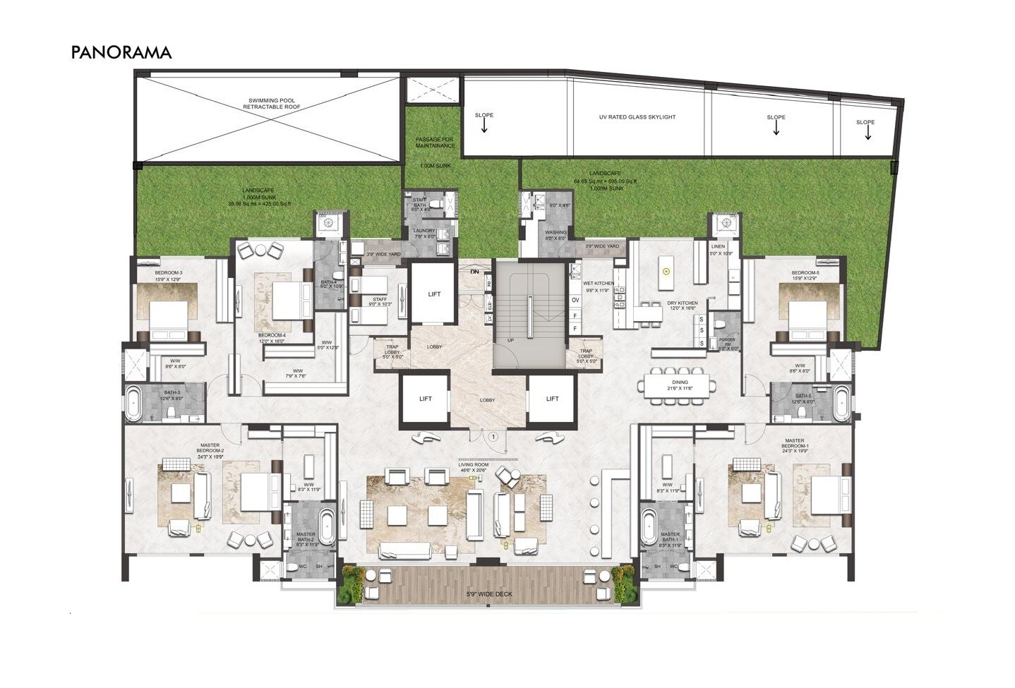 5 BHK 5074 Sq. Ft. Apartment