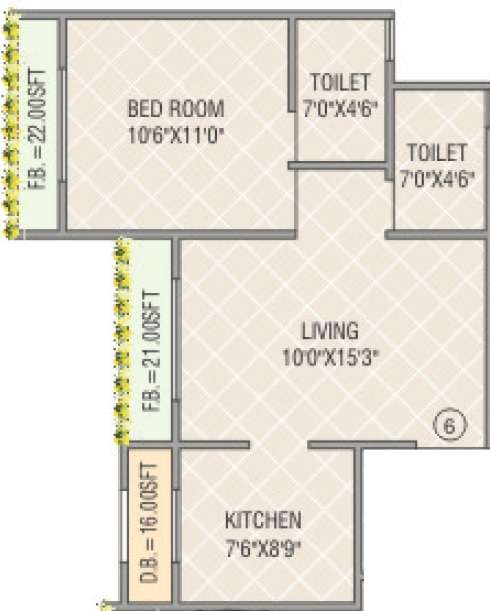 1 BHK 391 Sq. Ft. Apartment in S R Anand Kirti Tower