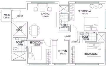  3 BHK Apartment at S Raheja Hari Bhavan, Khar West – for Rent