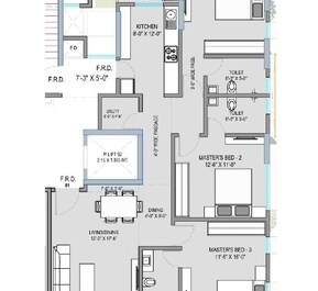 3 BHK 1259 Sq. Ft. Apartment in S Raheja Panorama