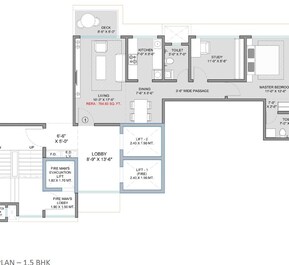1 BHK 765 Sq. Ft. Apartment in S Raheja Silver Rock