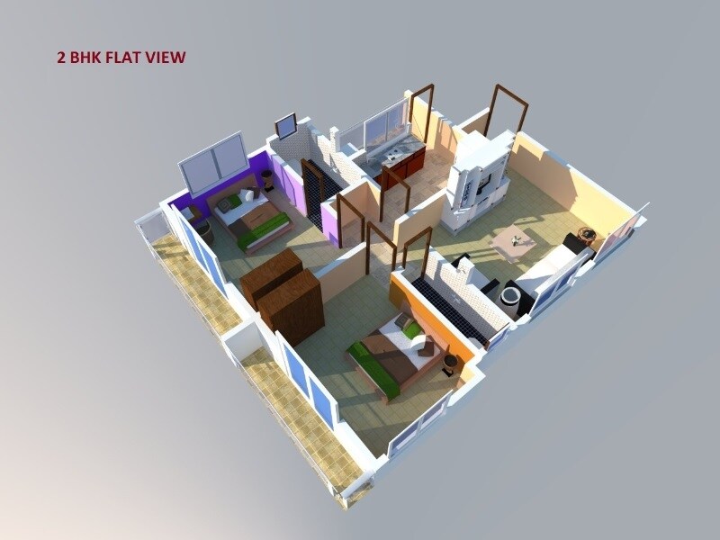 Floor plan of 2 BHK 750 Sq. Ft. Apartment in Saanvi Spee Residency, Mumbai
