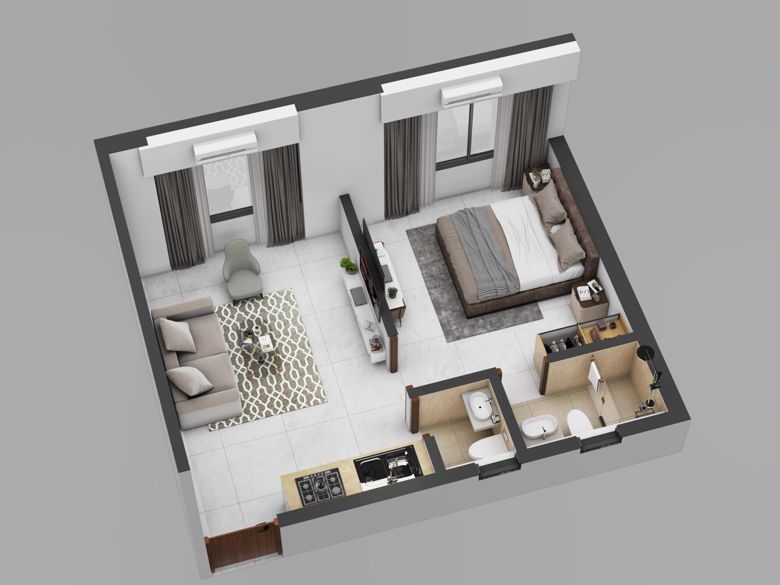 1 BHK 358 Sq. Ft. Apartment