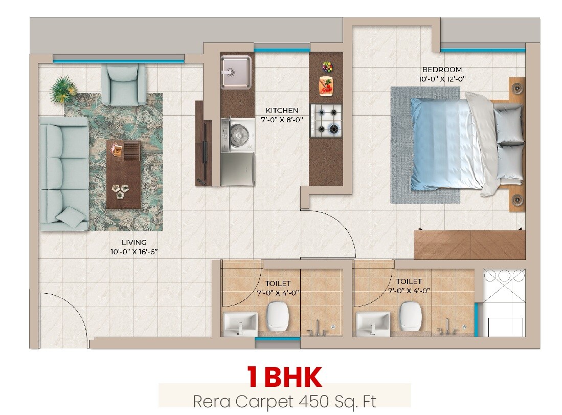 2 BHK 469 Sq. Ft. Apartment
