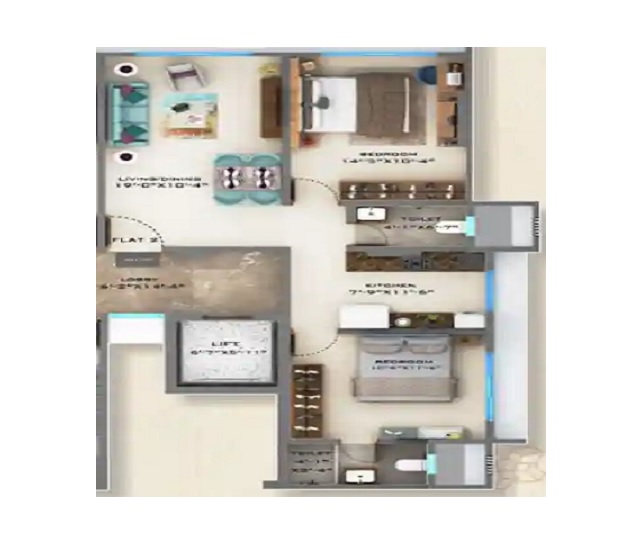 2 BHK 692 Sq. Ft. Apartment in Sadguru Sitara Apartment