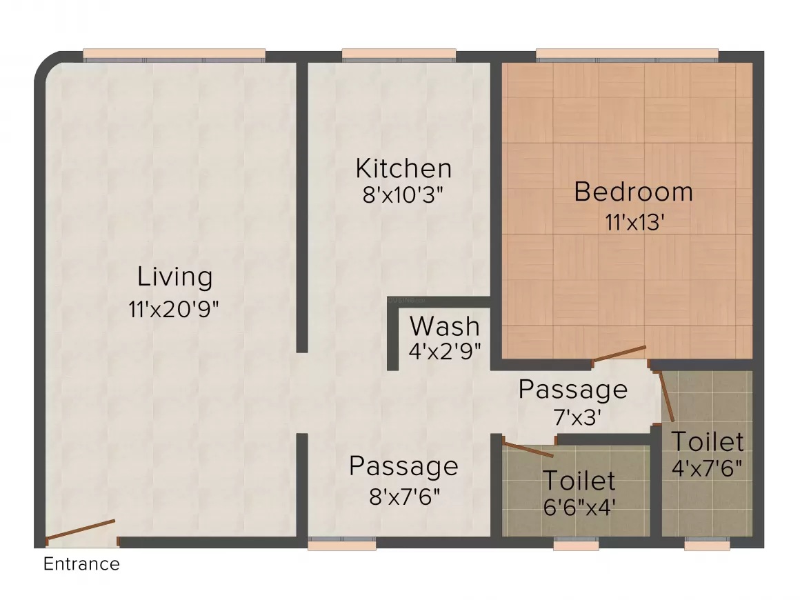 1 BHK 615 Sq. Ft. Apartment in Sagar Avenue Phase 2