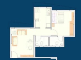 Floor plan of 1 BHK 388 Sq. Ft. Apartment in Sahajanand Athena, Mumbai