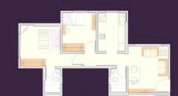 Floor plan of 1 BHK 498 Sq. Ft. Apartment in Sahajanand Athena, Mumbai