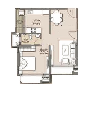 1 BHK 448 Sq. Ft. Apartment in Sahakar Excel Acropolis