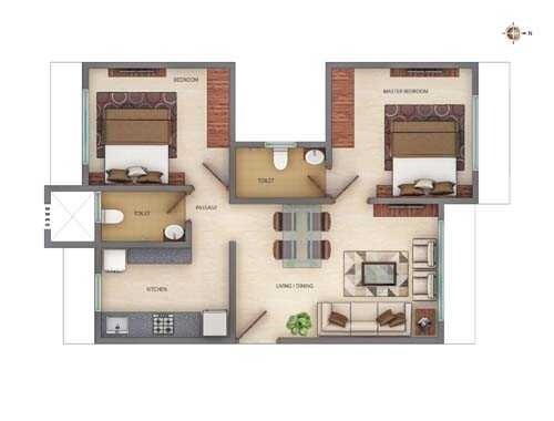 2 BHK 578 Sq. Ft. Apartment