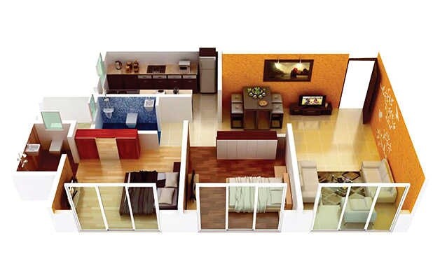 2 BHK 591 Sq. Ft. Apartment