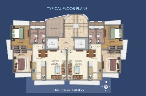 Floor plan of 2 BHK 668 Sq. Ft. Apartment in Sainath Madhuban, Mumbai