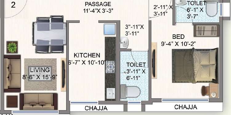 samcon jyot residency apartment 1 bhk 374sqft 20233504173506