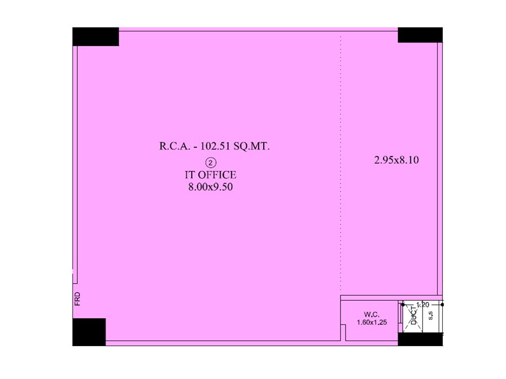 Floor plan of 1103 Sq. Ft. Office Space in Samyak 108, Mumbai