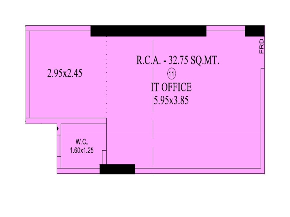 Floor plan of 353 Sq. Ft. Office Space in Samyak 108, Mumbai