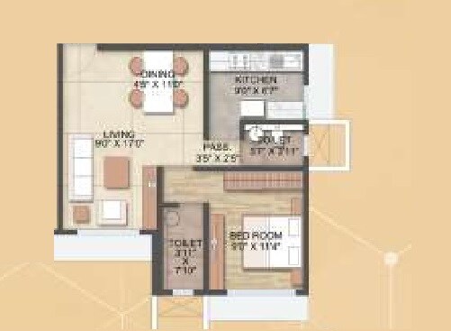 1 BHK 471 Sq. Ft. Apartment