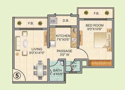1 BHK 323 Sq. Ft. Apartment in Sanghvi Eco City Phase 3